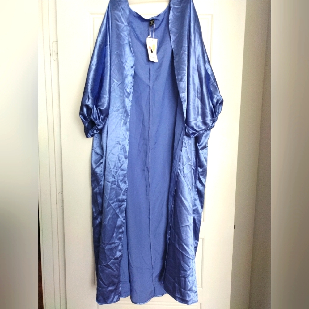 Blue Satin Coverup